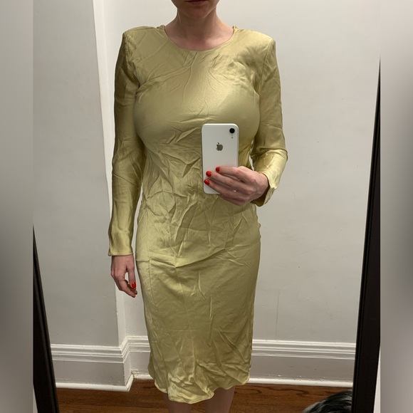 Butter lime green viscose slip dress - Picture 2 of 5